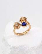 Lapis Floral Ring — 18K Gold Vermeil, lapis lazuli | SENLORE