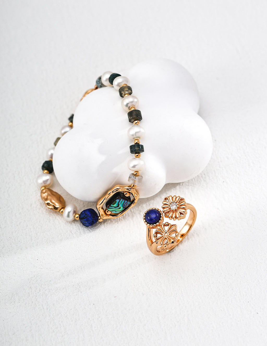 Lapis Floral Ring — 18K Gold Vermeil, lapis lazuli | SENLORE