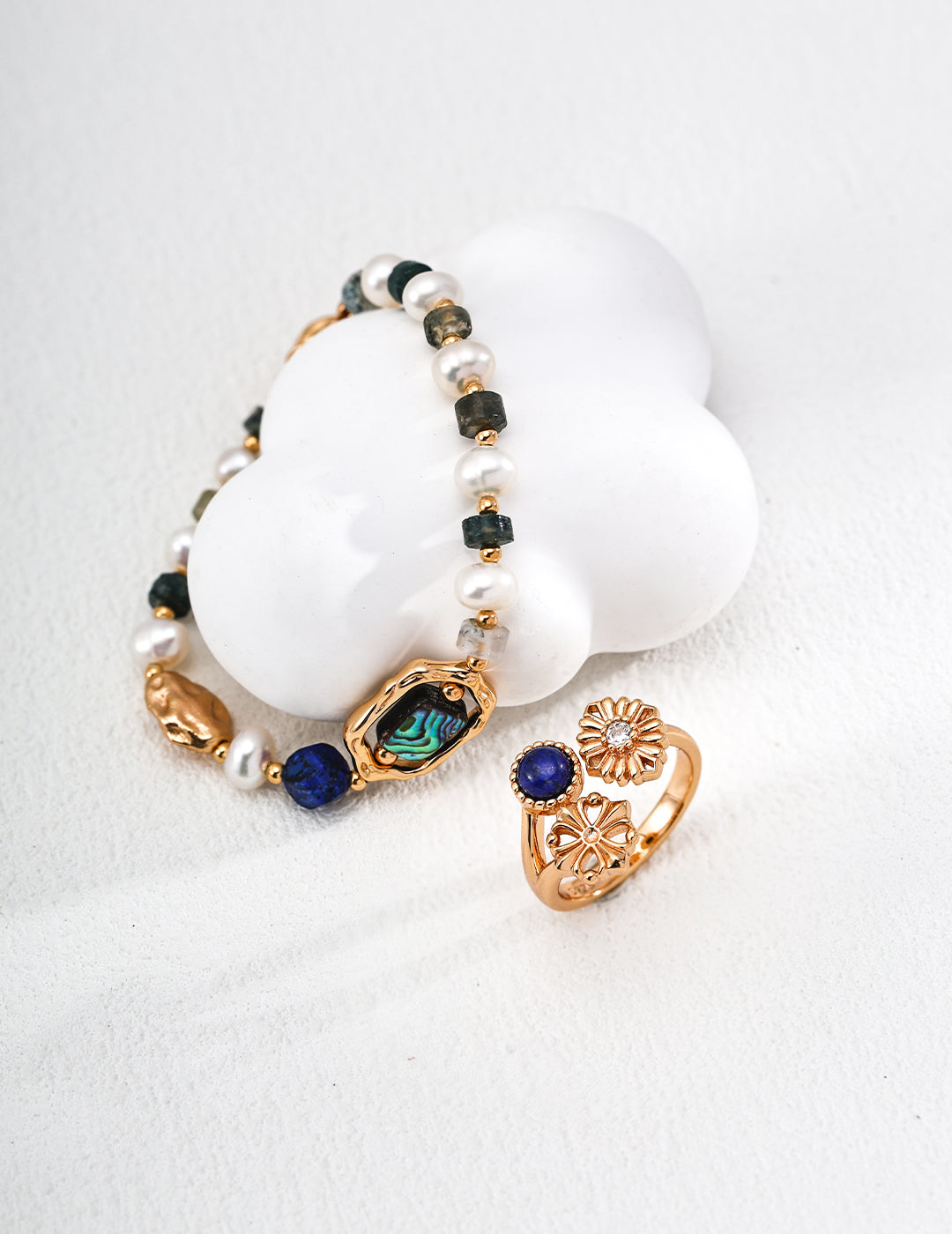 Lapis Floral Ring — 18K Gold Vermeil, lapis lazuli | SENLORE
