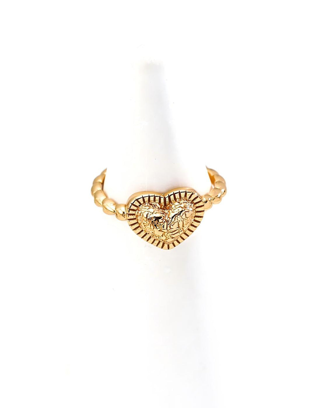 Heart Stone Texture Ring — Sterling Silver, 18K Gold Vermeil | SENLORE