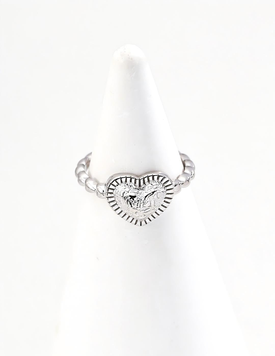 Heart Stone Texture Ring — Sterling Silver, 18K Gold Vermeil | SENLORE
