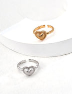 Heart Stone Texture Ring — Sterling Silver, 18K Gold Vermeil | SENLORE