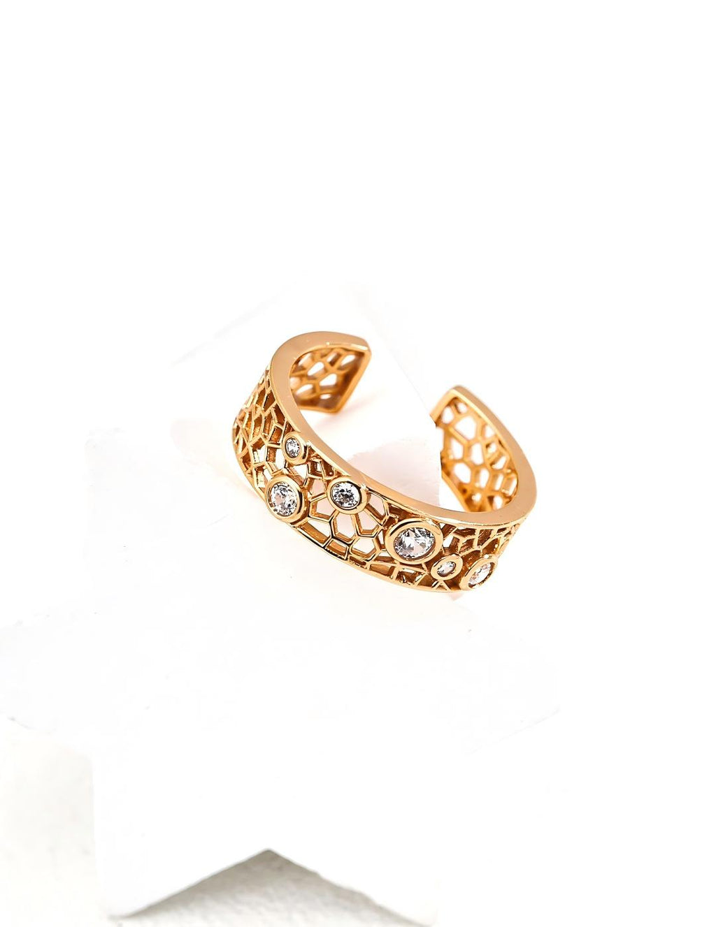 Woven Zircon Ring — Sterling Silver, 18K Gold Vermeil, cubic zirconia | SENLORE