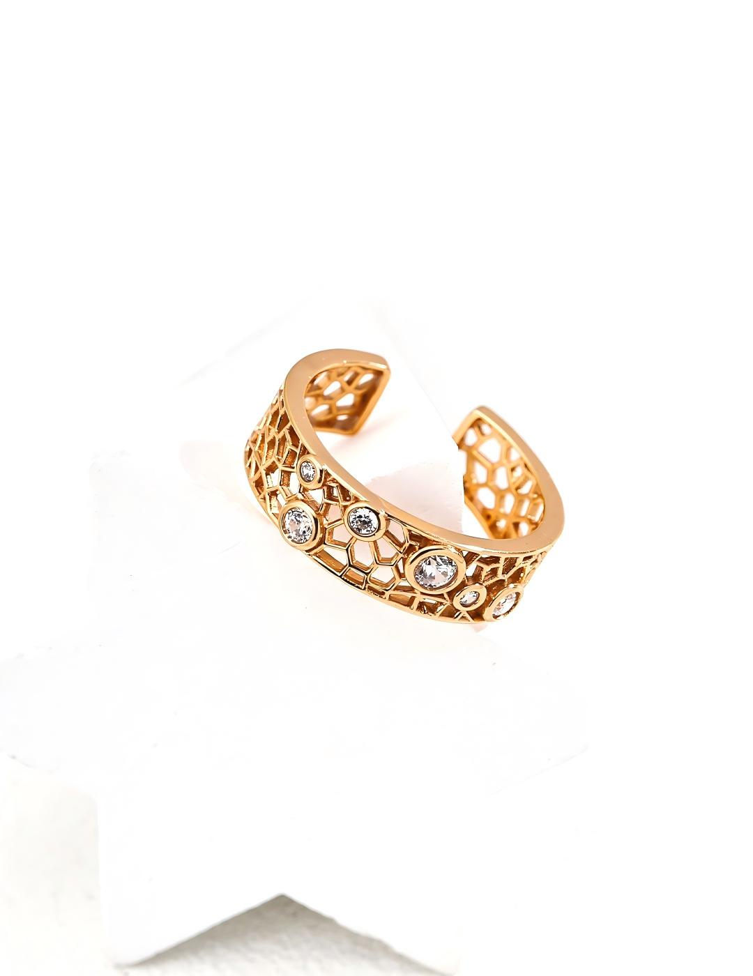 Woven Zircon Ring — Sterling Silver, 18K Gold Vermeil, cubic zirconia | SENLORE
