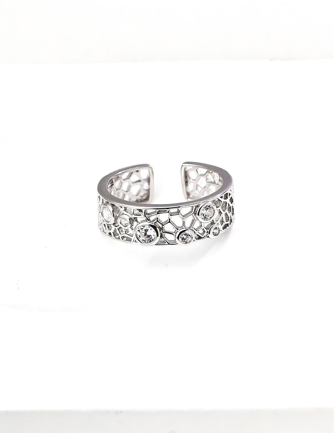 Woven Zircon Ring — Sterling Silver, 18K Gold Vermeil, cubic zirconia | SENLORE