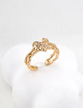 Heart Rock Texture Ring — 18K Gold Vermeil, cubic zirconia | SENLORE