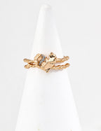 Heart Rock Texture Ring — 18K Gold Vermeil, cubic zirconia | SENLORE
