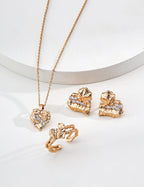 Heart Rock Texture Ring — 18K Gold Vermeil, cubic zirconia | SENLORE
