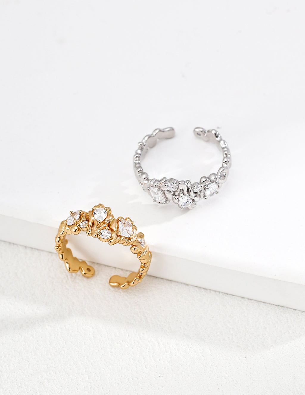 Lava Fluid Zircon Ring — Sterling Silver, 18K Gold Vermeil, cubic zirconia | SENLORE