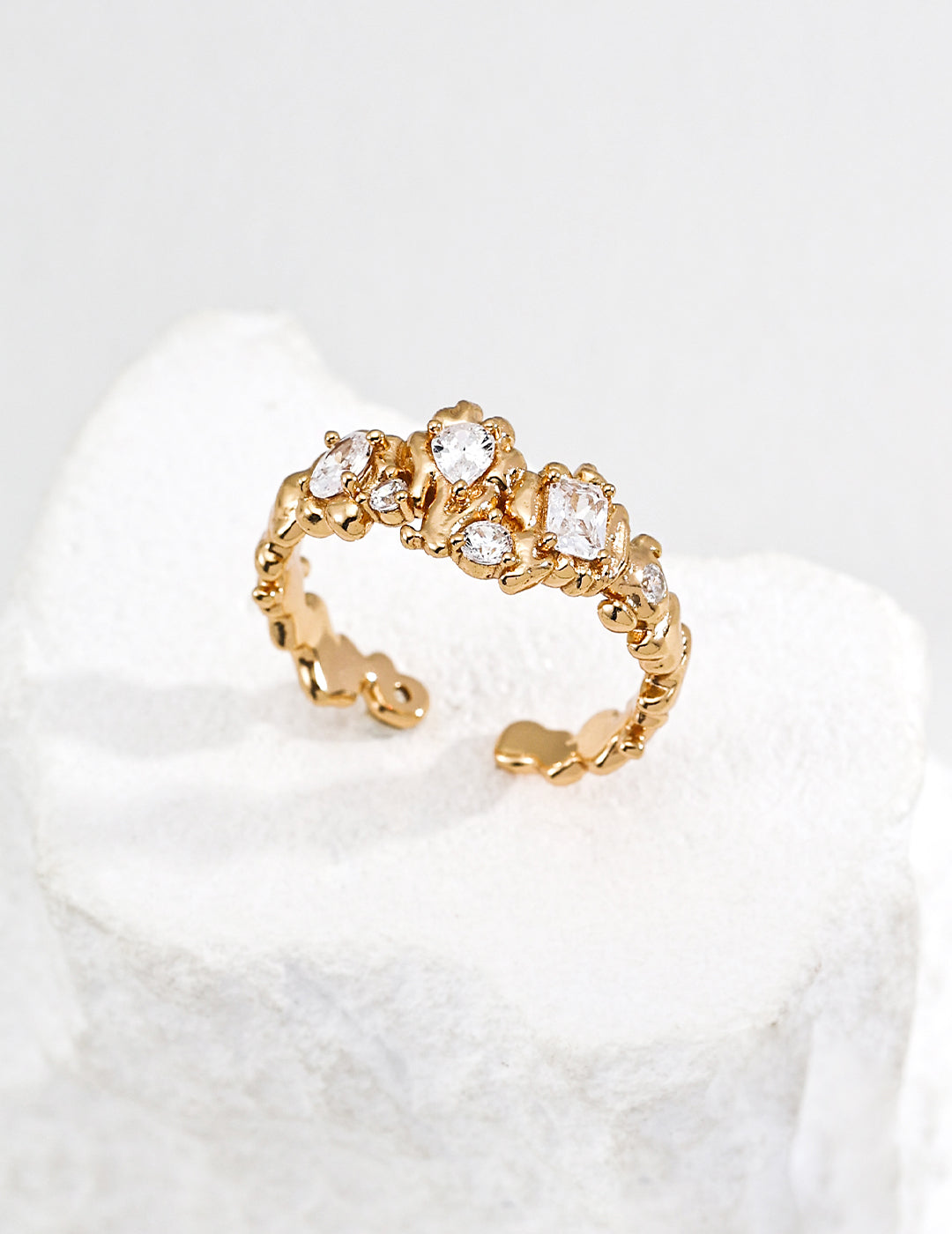 Lava Fluid Zircon Ring — Sterling Silver, 18K Gold Vermeil, cubic zirconia | SENLORE
