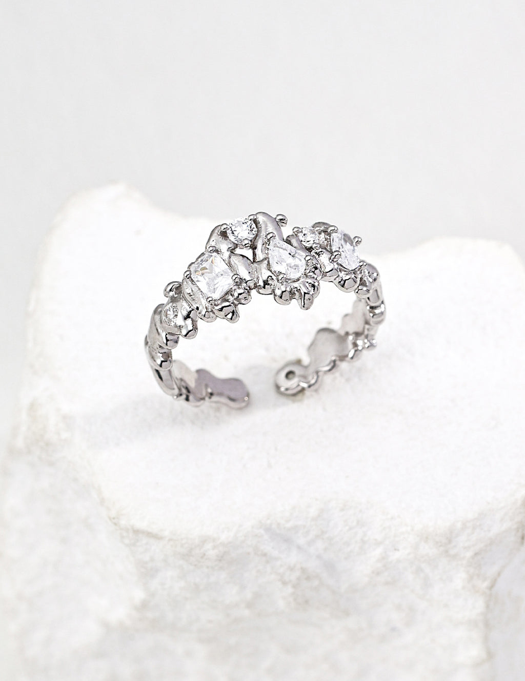 Lava Fluid Zircon Ring — Sterling Silver, 18K Gold Vermeil, cubic zirconia | SENLORE