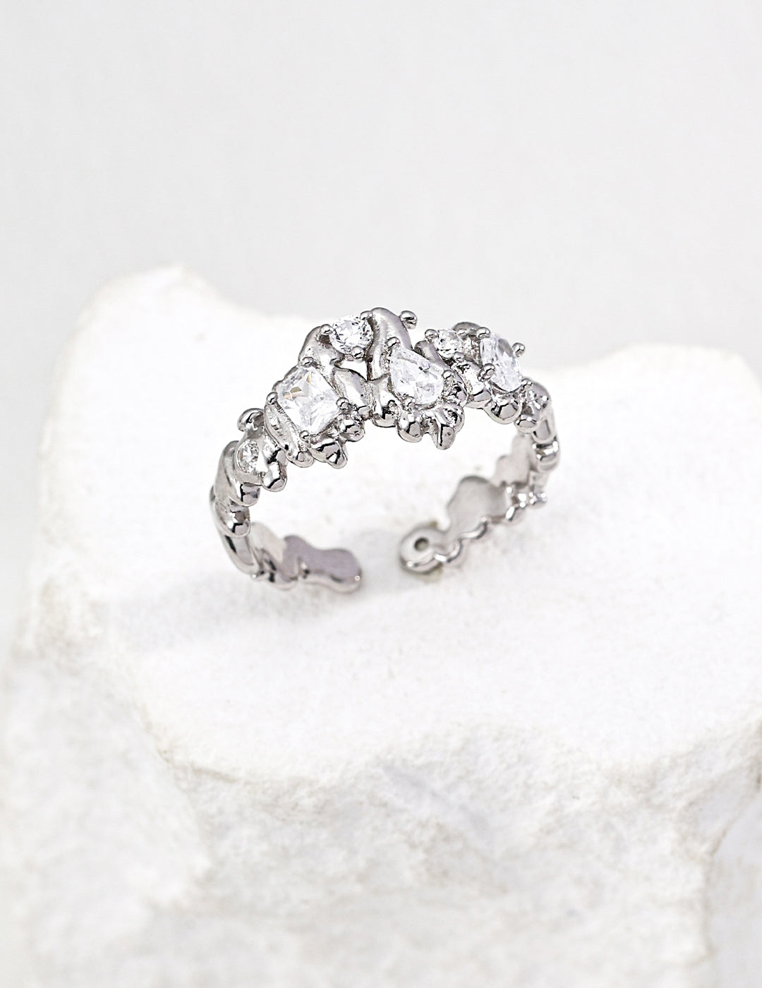 Lava Fluid Zircon Ring — Sterling Silver, 18K Gold Vermeil, cubic zirconia | SENLORE