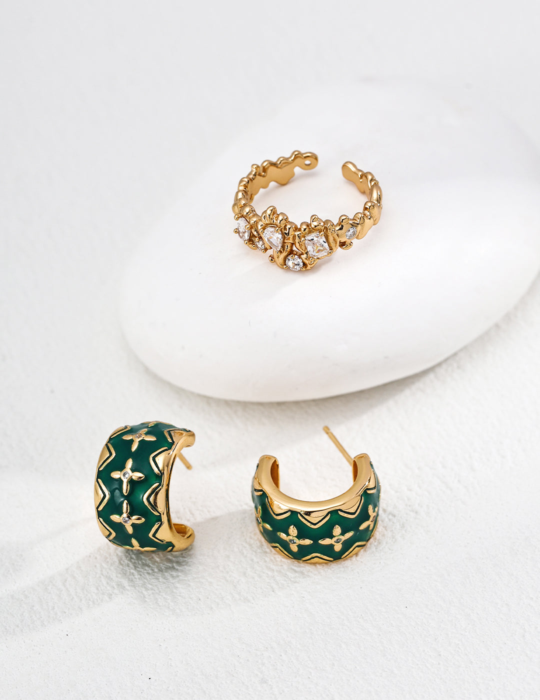 Lava Fluid Zircon Ring — Sterling Silver, 18K Gold Vermeil, cubic zirconia | SENLORE