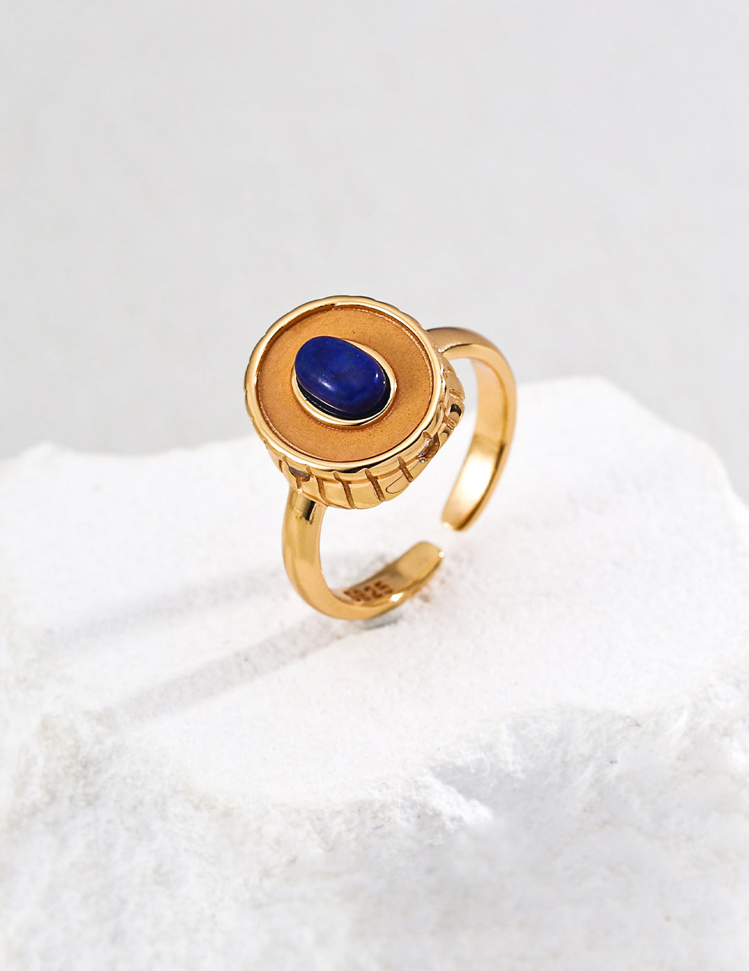 Minimal Raw Gemstone Ring — 18K Gold Vermeil, lapis lazuli, turquoise, red agate | SENLORE