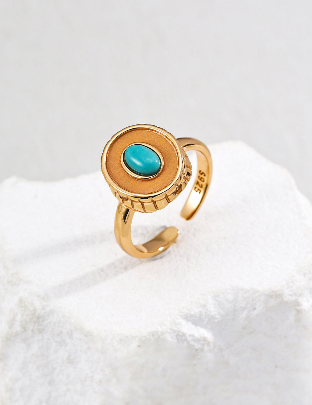 Minimal Raw Gemstone Ring — 18K Gold Vermeil, lapis lazuli, turquoise, red agate | SENLORE