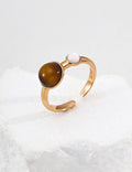 Tiger's Eye Fortune Ring — 18K Gold Vermeil, tiger's eye, white shell | SENLORE