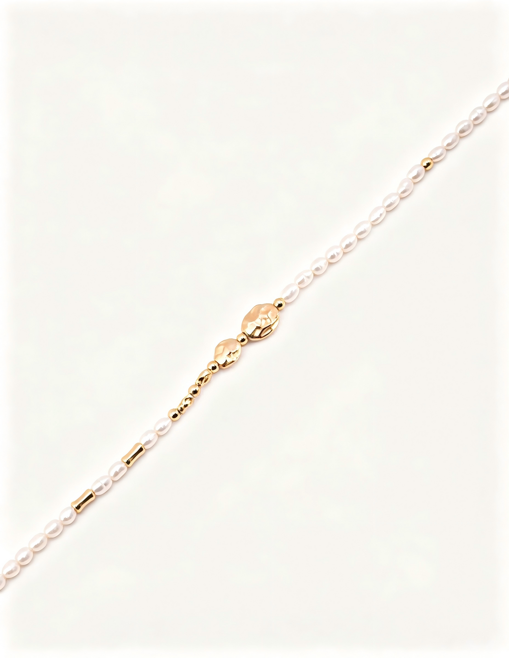 Rock Texture Pearl Necklace — 18K Gold Vermeil, natural freshwater pearl | SENLORE