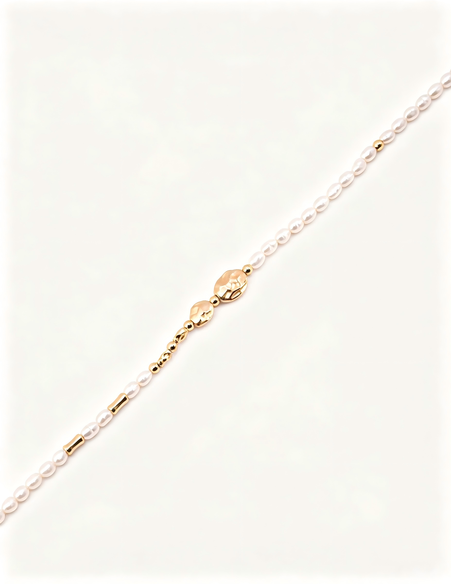 Rock Texture Pearl Necklace — 18K Gold Vermeil, natural freshwater pearl | SENLORE