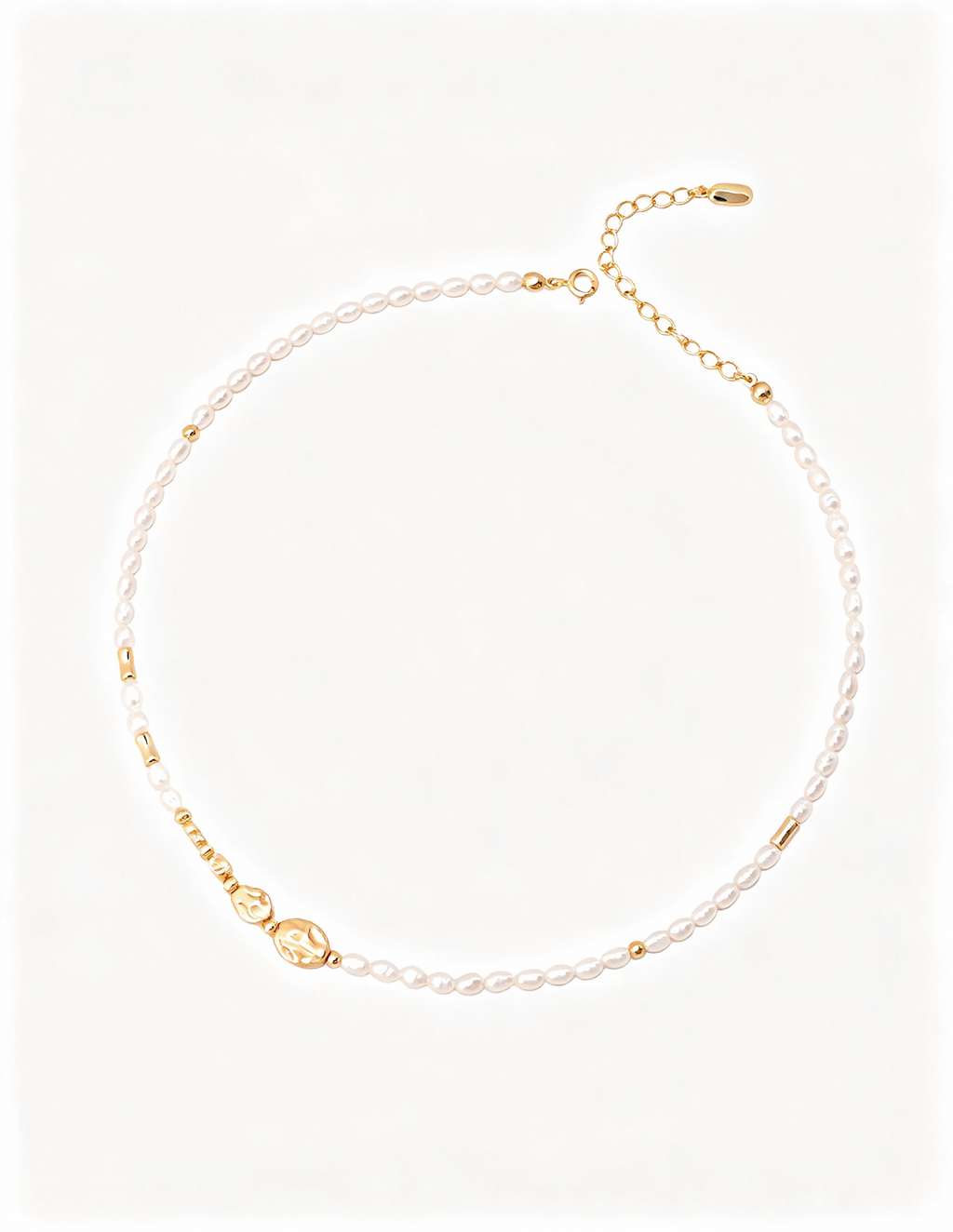 Rock Texture Pearl Necklace — 18K Gold Vermeil, natural freshwater pearl | SENLORE