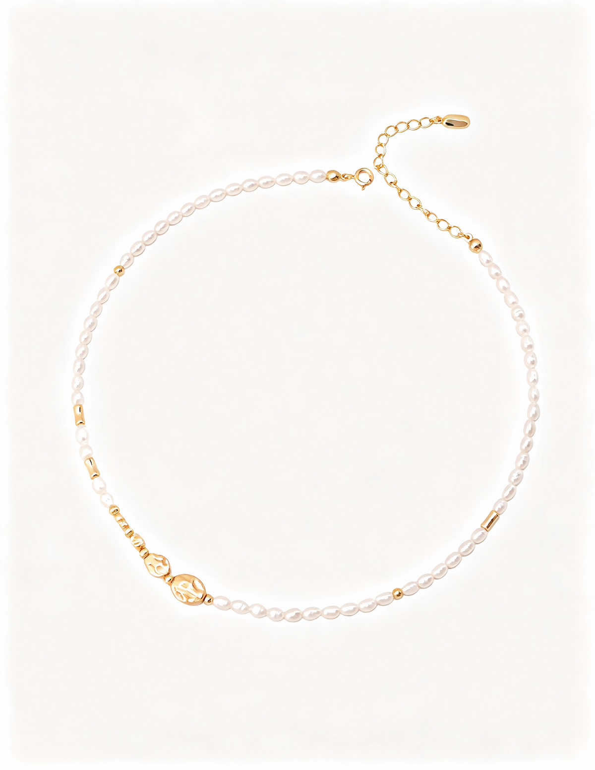 Rock Texture Pearl Necklace — 18K Gold Vermeil, natural freshwater pearl | SENLORE