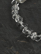 White Moonlight Crystal Bracelet — white seed beads, green quartz freeform nuggets... | SENLORE