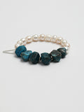 Blue Apatite Freeform Pearl Bracelet — freshwater pearl, blue apatite freeform, sterling si... | PuraPerla