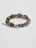 Smoky Quartz Dot Crystal Bracelet — large freeform smoky quartz & disc stone & S925 Sterling Silver | SENLORE