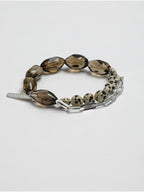Smoky Quartz Dot Crystal Bracelet — large freeform smoky quartz & disc stone & S925 Sterling Silver | SENLORE
