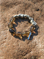 Smoky Quartz Dot Crystal Bracelet — large freeform smoky quartz & disc stone & S925 Sterling Silver | SENLORE