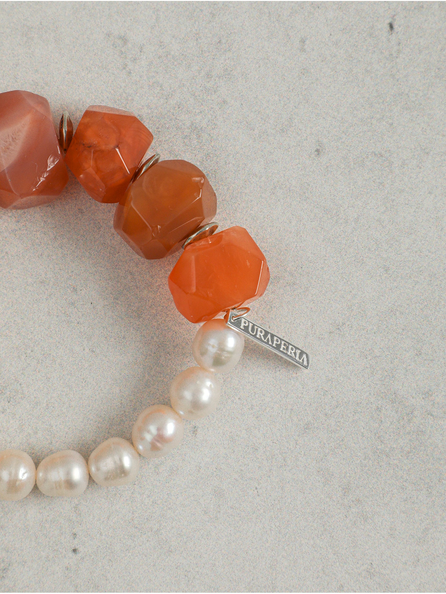 Red Agate Pearl Bracelet — Persian red agate & natural freshwater pearl & S925 Sterling Silver | SENLORE