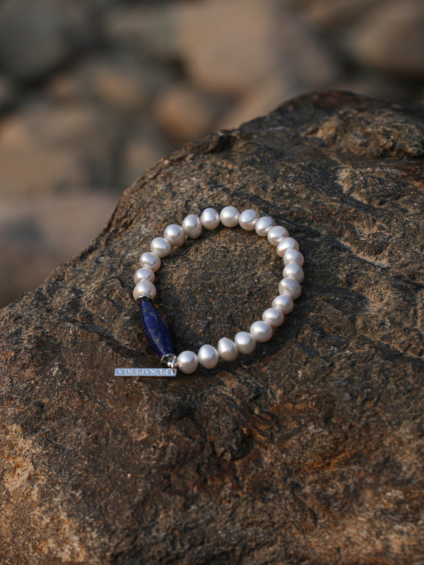 Afghan Lapis Lazuli Pearl Bracelet — freshwater egg pearls, Afghan lapis lazuli barr... | SENLORE