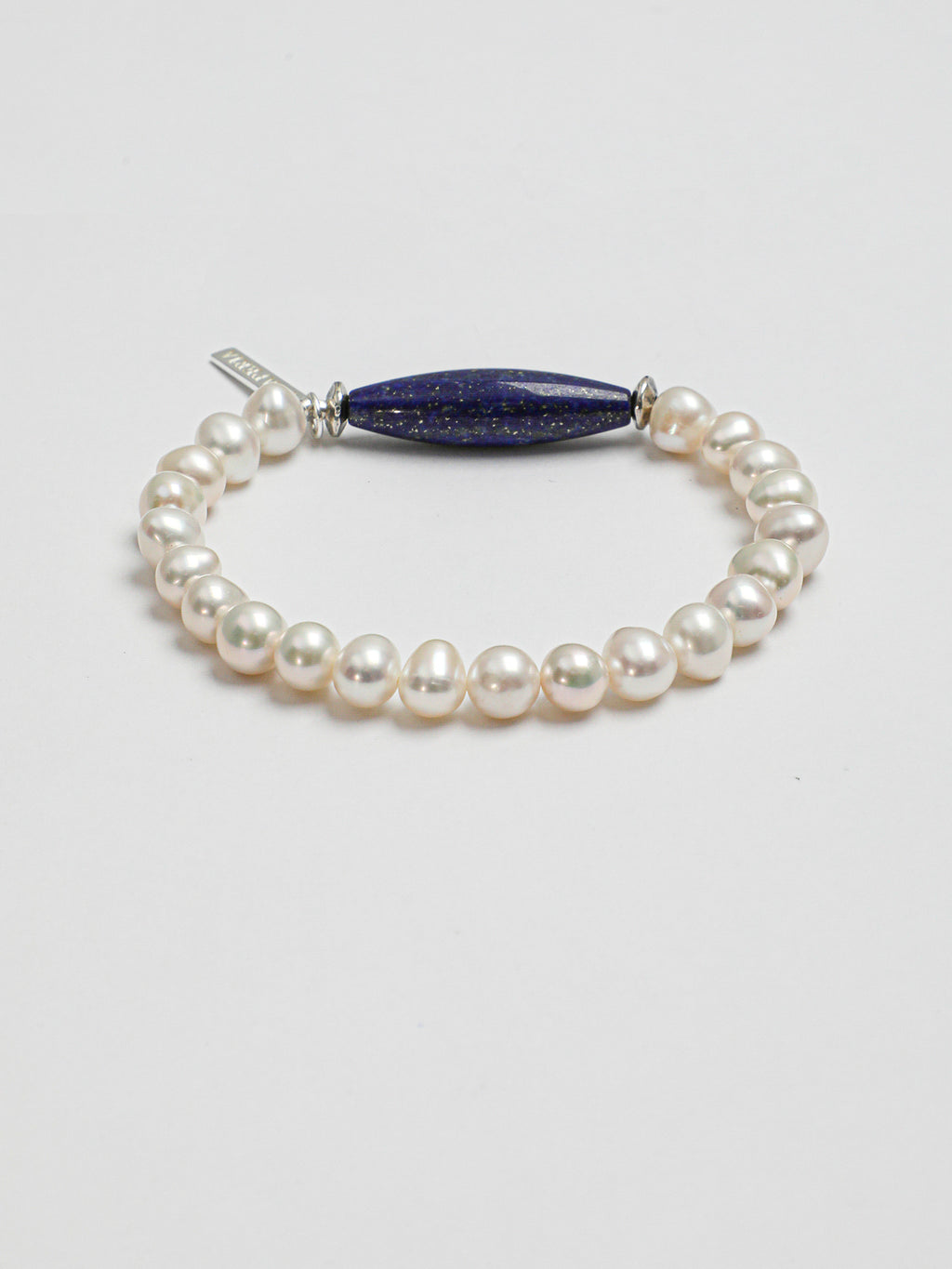 Afghan Lapis Lazuli Pearl Bracelet — freshwater egg pearls, Afghan lapis lazuli barr... | SENLORE