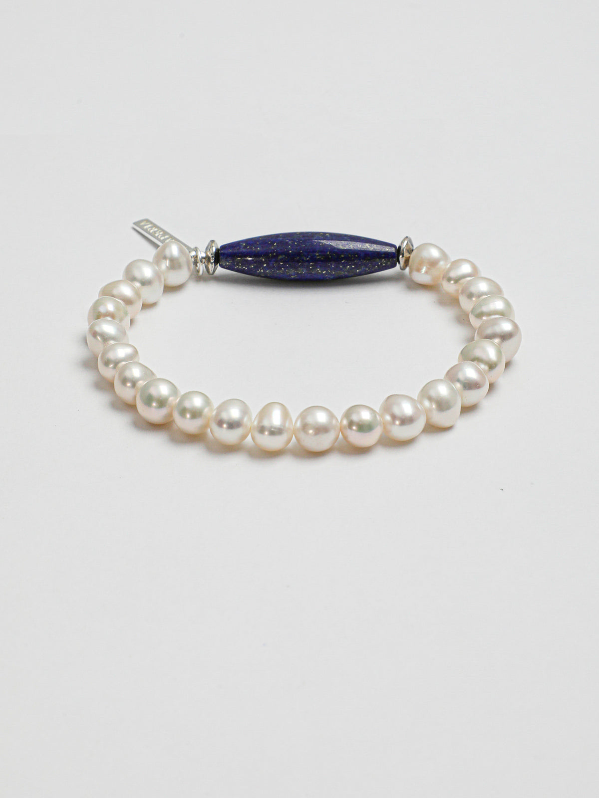 Afghan Lapis Lazuli Pearl Bracelet — freshwater egg pearls, Afghan lapis lazuli barr... | SENLORE
