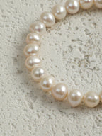 Afghan Lapis Lazuli Pearl Bracelet — freshwater egg pearls, Afghan lapis lazuli barr... | SENLORE