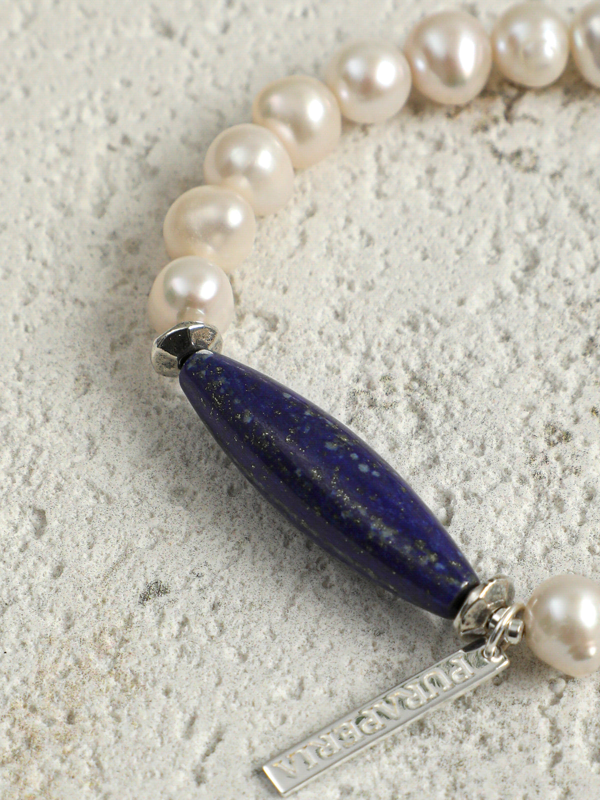 Afghan Lapis Lazuli Pearl Bracelet — freshwater egg pearls, Afghan lapis lazuli barr... | SENLORE
