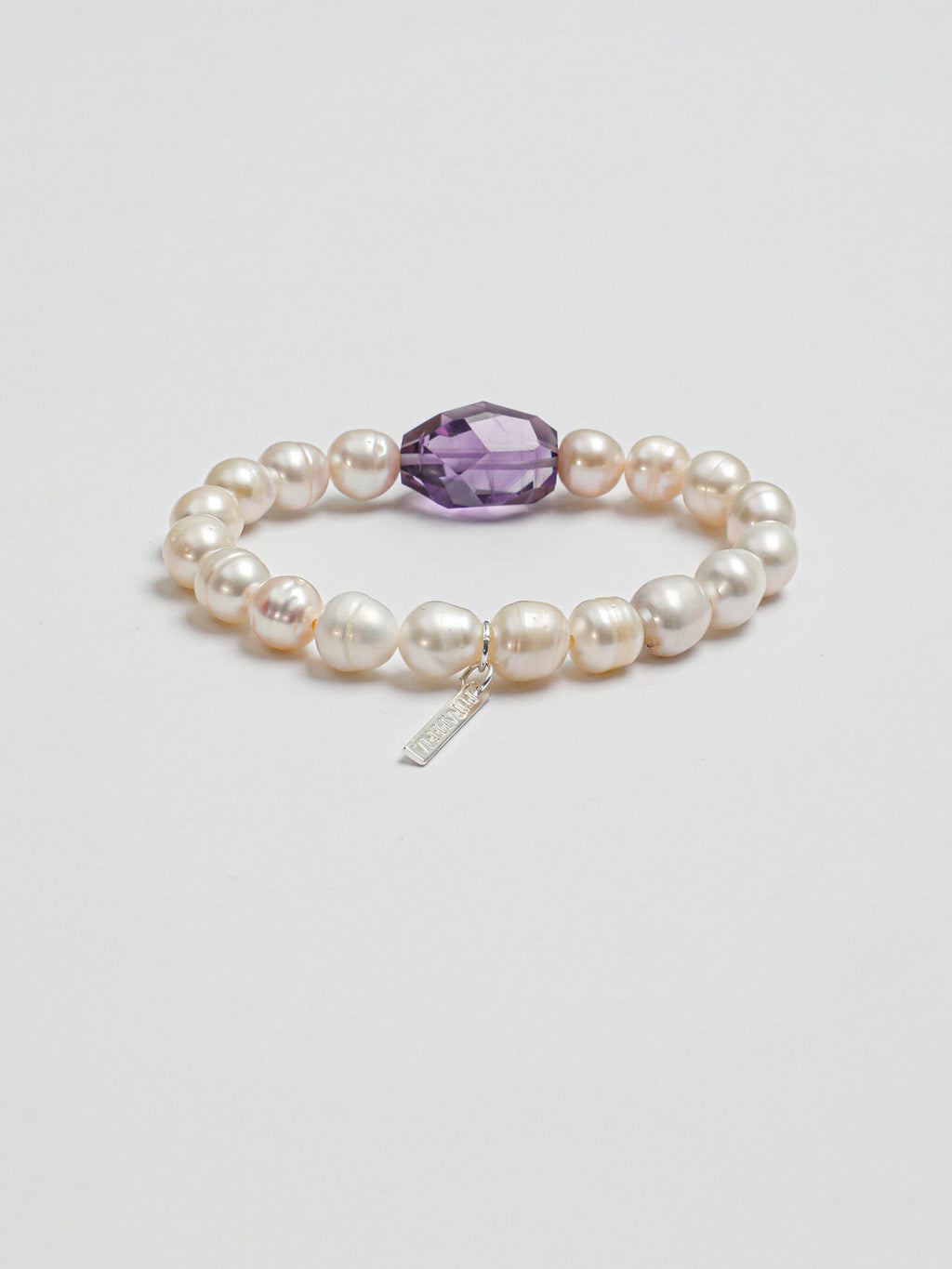 Freeform Amethyst Pearl Bracelet — freshwater pearl, freeform amethyst nuggets, sterlin... | PuraPerla