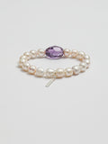 Freeform Amethyst Pearl Bracelet — freshwater pearl, freeform amethyst nuggets, sterlin... | PuraPerla