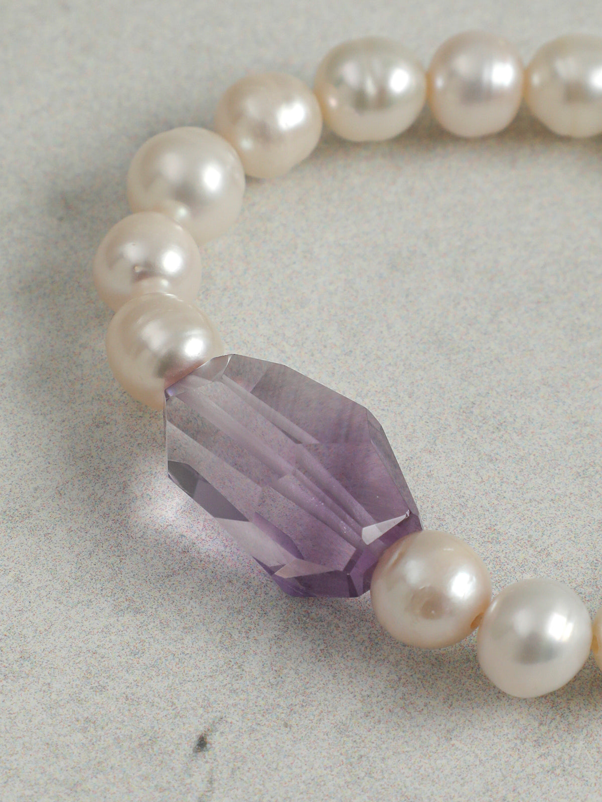 Freeform Amethyst Pearl Bracelet — freshwater pearl, freeform amethyst nuggets, sterlin... | PuraPerla