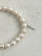 Freeform Smoky Quartz Pearl Bracelet — freshwater pearl & faceted large freeform smoky quartz & S925 Sterling Silver | SENLORE