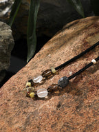 SENLORE Minimalist Black Crystal Necklace – Side View