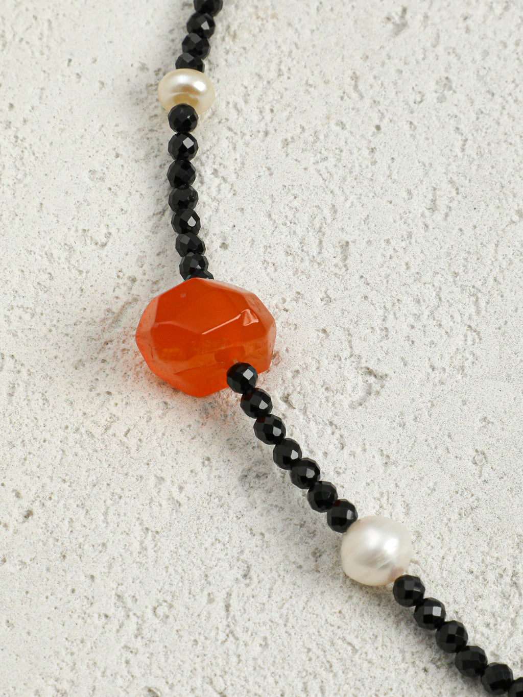 SENLORE Tourmaline Crystal Pearl Necklace – Side View