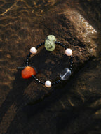 Persian Red Agate Crystal Bracelet — freshwater pearl, clear quartz freeform nuggets... | SENLORE