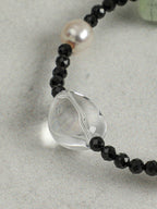 Persian Red Agate Crystal Bracelet — freshwater pearl, clear quartz freeform nuggets... | SENLORE
