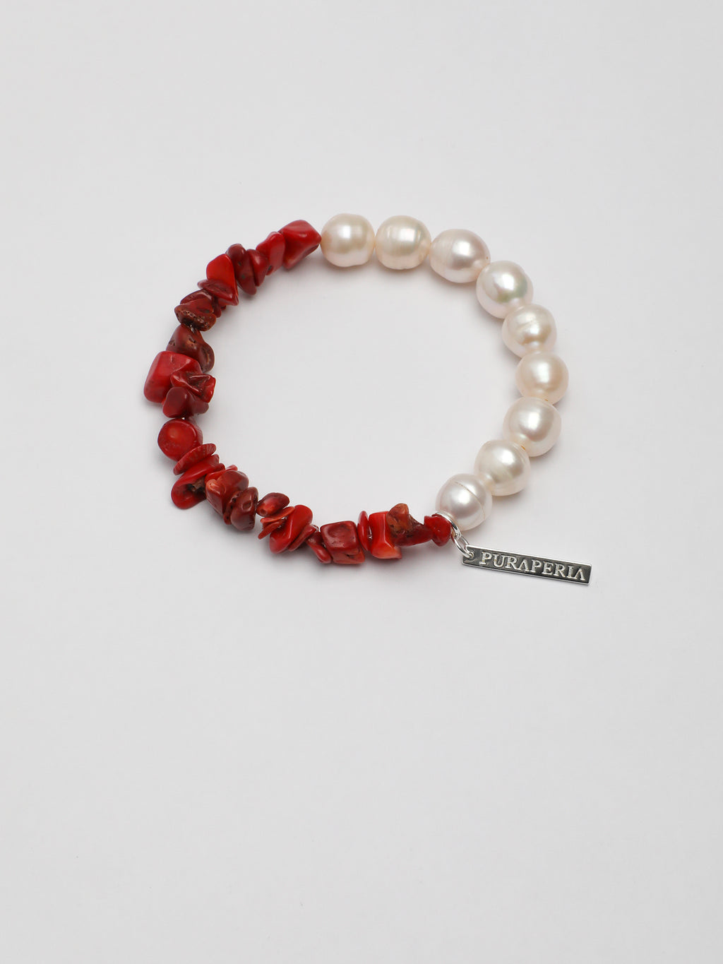Red Agate Chip Pearl Bracelet — freshwater pearl, red agate chips, sterling sil... | SENLORE