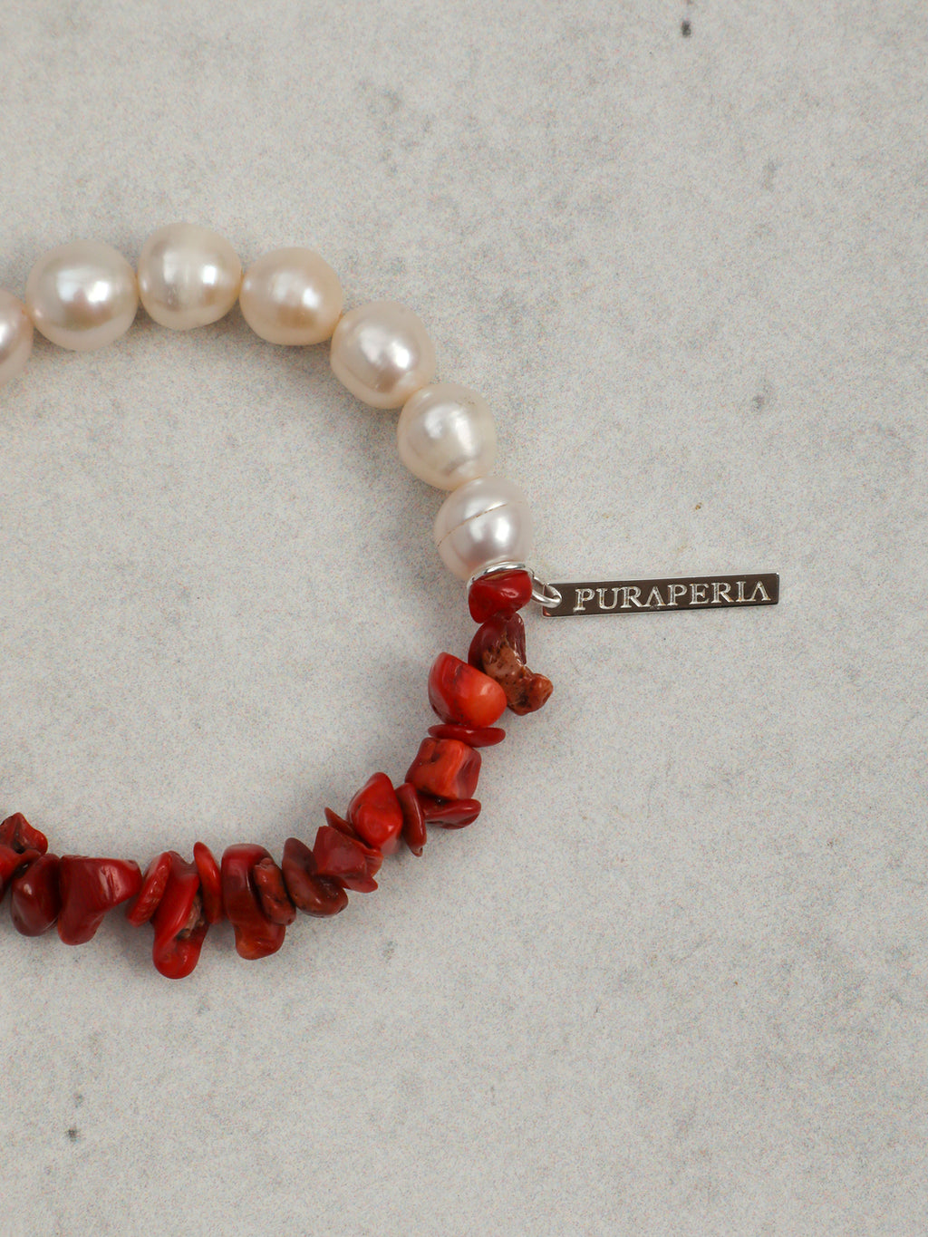 Red Agate Chip Pearl Bracelet — freshwater pearl, red agate chips, sterling sil... | SENLORE