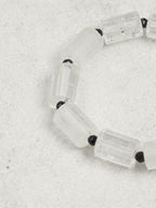 Clear Quartz Barrel Baroque & Black Tourmaline Bracelet — clear quartz barrels, large freshwater baroque pearl... | SENLORE