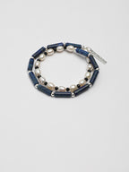 Lapis Lazuli Pearl Bracelet — lapis lazuli straight tubes, black tourmaline f... | SENLORE