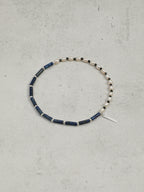 Lapis Lazuli Pearl Bracelet — lapis lazuli straight tubes, black tourmaline f... | SENLORE