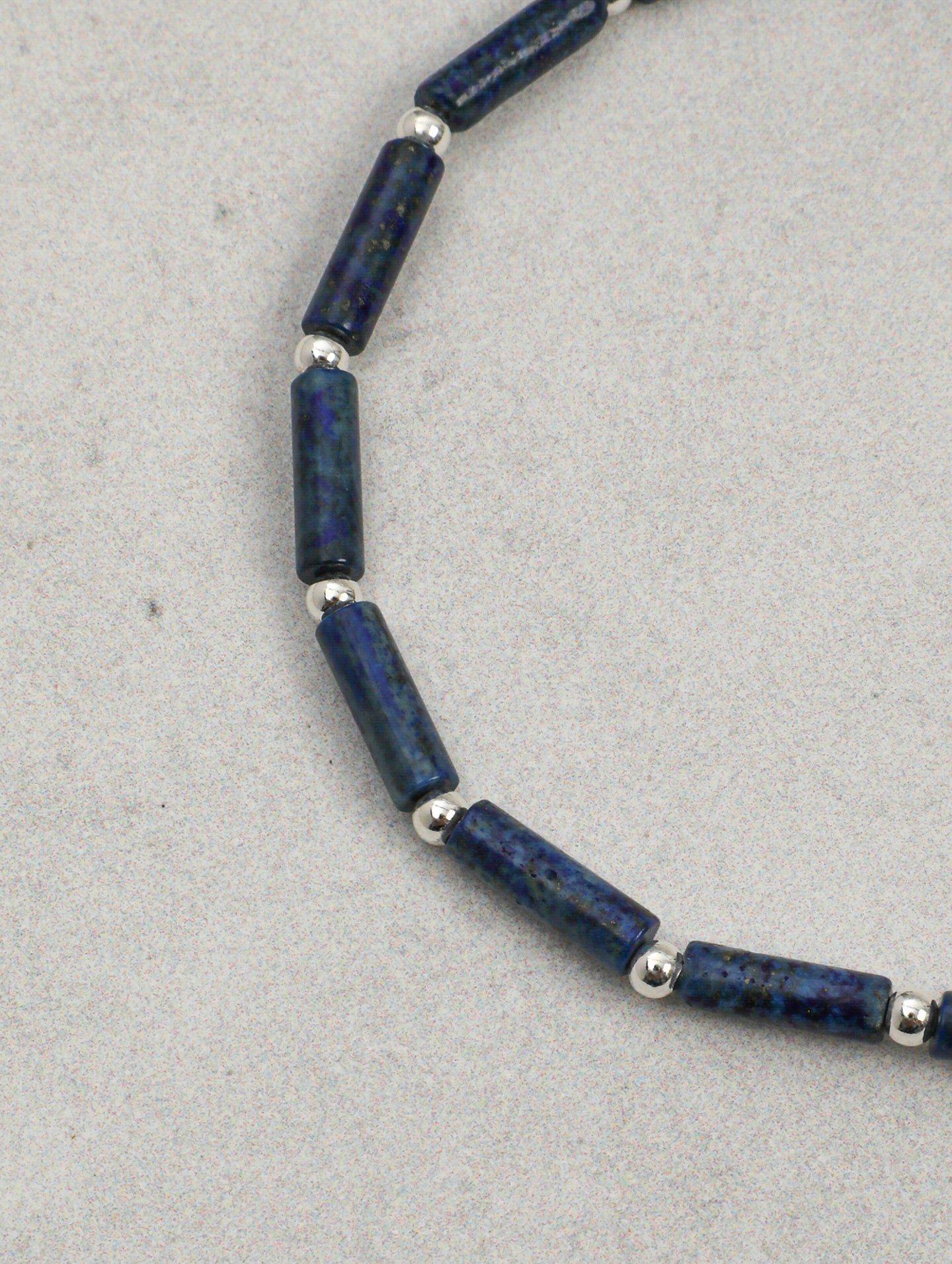 Lapis Lazuli Pearl Bracelet — lapis lazuli straight tubes, black tourmaline f... | SENLORE