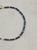 Lapis Lazuli Pearl Bracelet — lapis lazuli straight tubes, black tourmaline f... | SENLORE